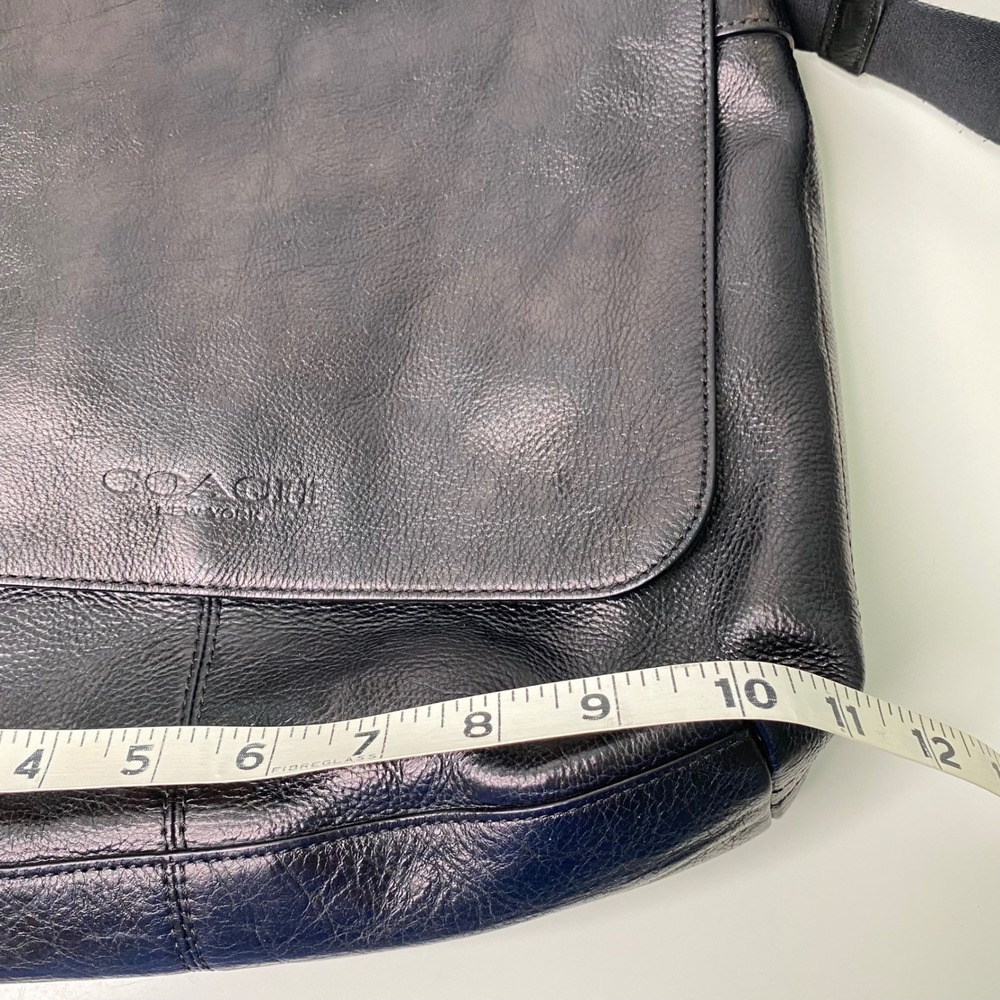 COACH Sullivan Small Messenger‎ Crossbody Purse Black Calf Leather Unisex F72108 - Picture 14 of 16